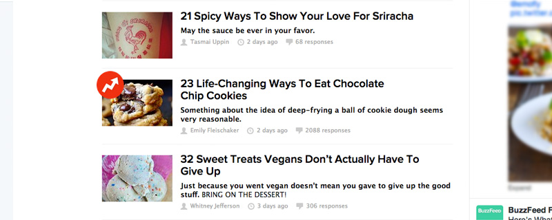Buzzfeed articles.