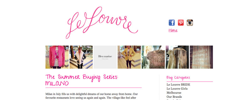 Business Website - Le Louvre posts fashion trends and buying for the store.