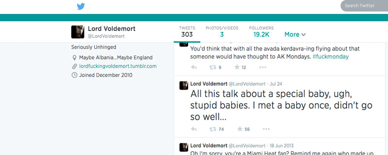 Lord Voldemort's Twitter