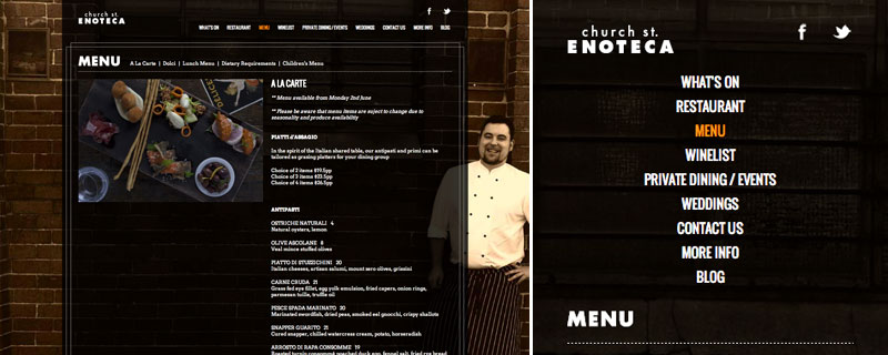responsive website for restaurant