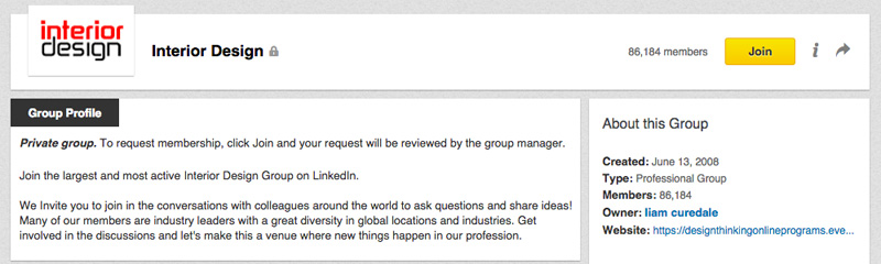 Example of an industry-specific group in LinkedIn. Generate Leads with LinkedIn.