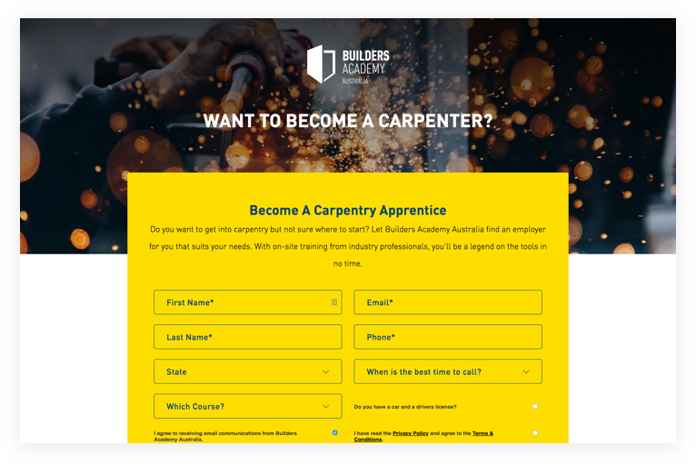 Builders Academy Australia - Carpentry Apprentice Form