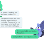 Mockup of livechat conversation confirming opt in for nurture emails