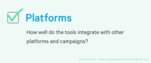 Platforms: How well do the tools integrate with other platforms and campaigns?