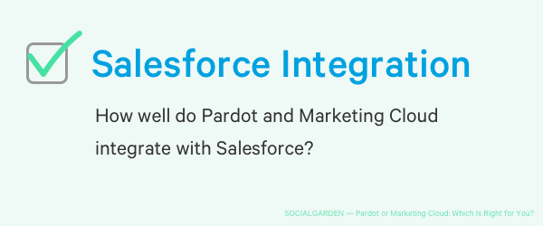 Salesforce Integration: How well do Pardot and Marketing Cloud integrate with Salesforce?