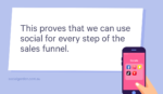 This proves that we can use social for every step of the sales funnel.